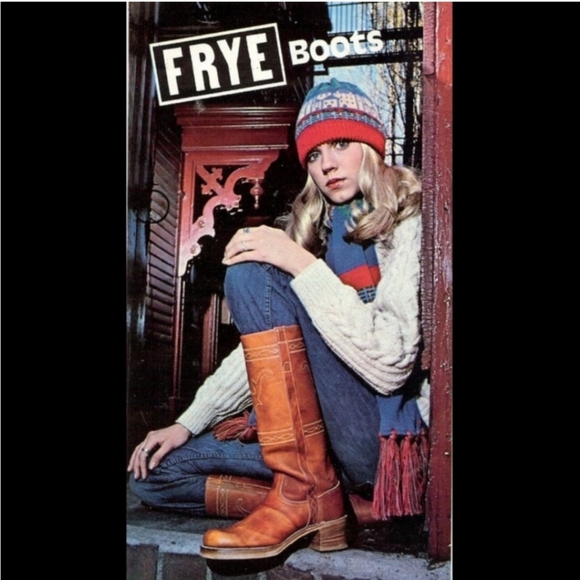 FRYE RARE Vintage Black Label Campus Stitching Horse Knee High Western Boots 7 - Picture 16 of 17